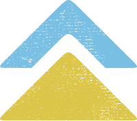 A layered triangle icon